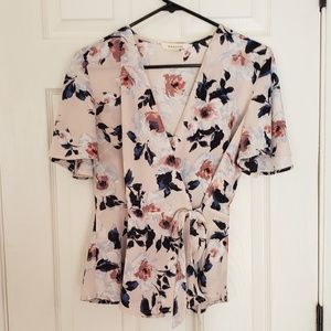 Monteau Floral Wrap Top